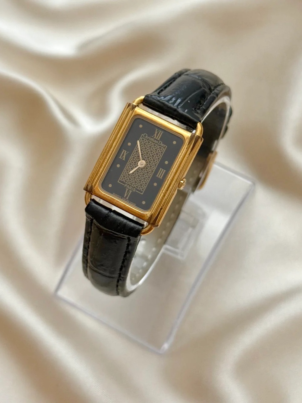 AUTHENTIC RARE DIOR BLACK LEATHER WATCH